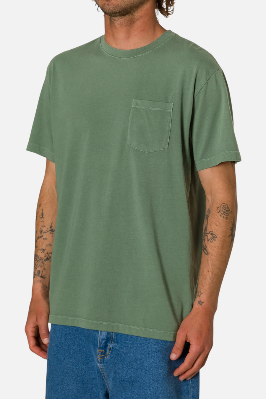 Katin Base Tee in Duck Green – back view