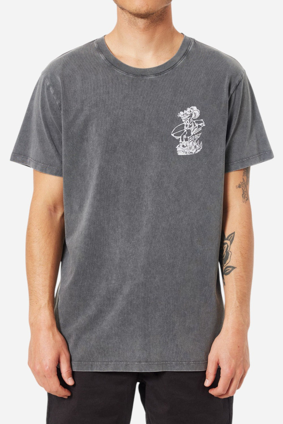 Katin Boogie Tee in Black Sand Wash – back view