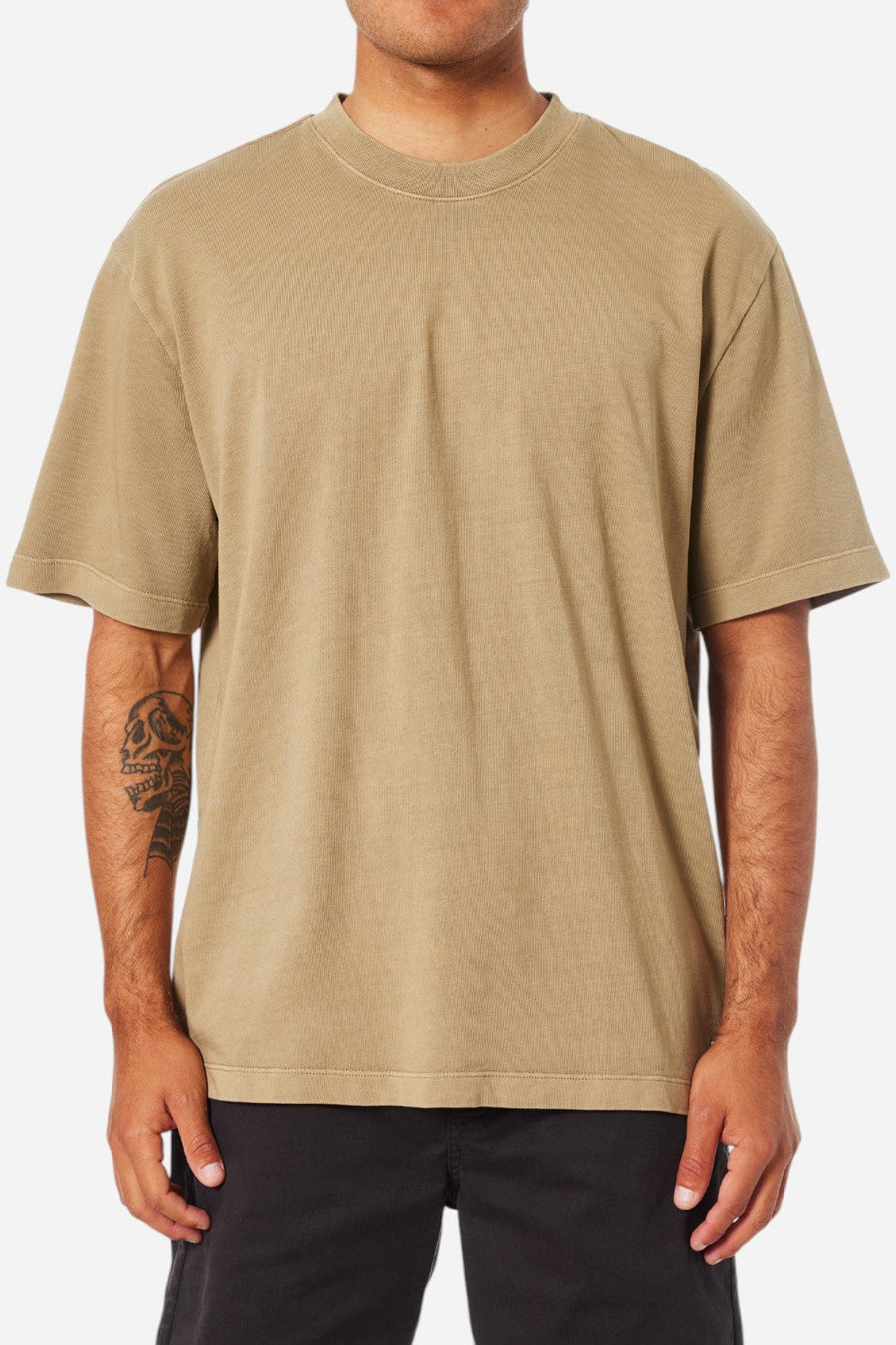 Katin Box Fit Heritage Tee in Covert Green Pigment Dye – back view