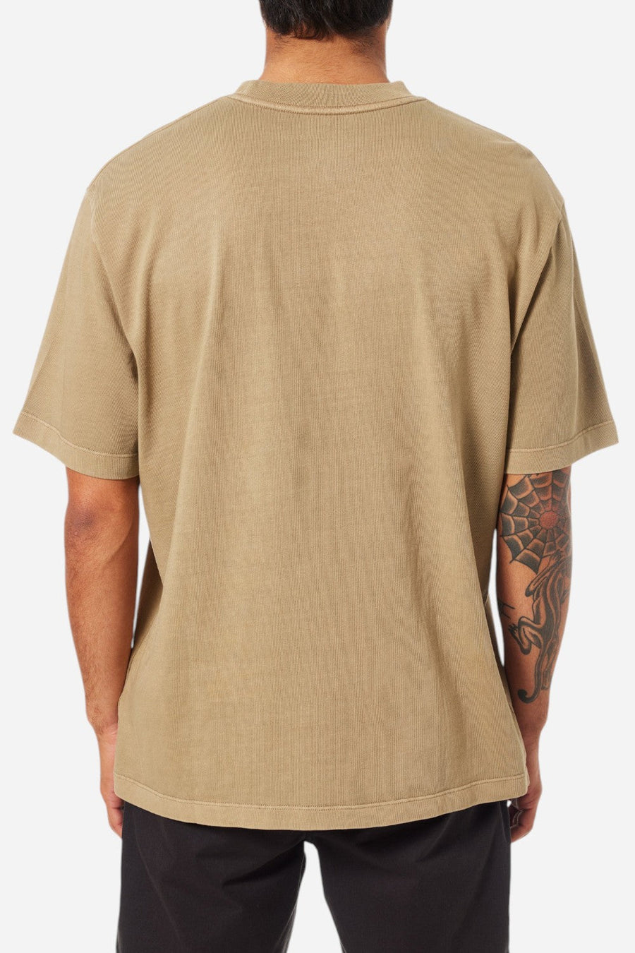 Katin Box Fit Heritage Tee in Covert Green Pigment Dye – detail