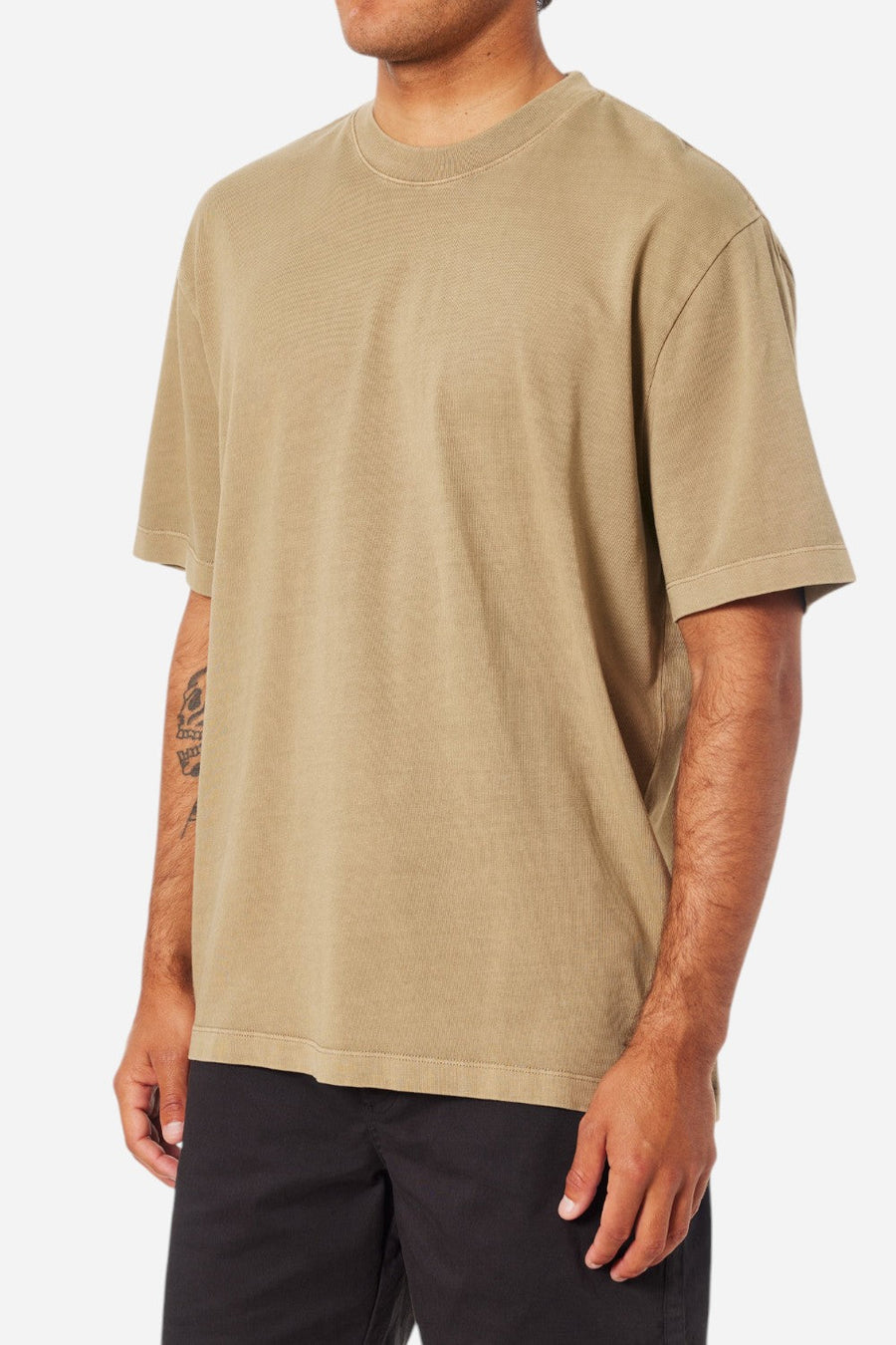 Katin Box Fit Heritage Tee in Covert Green Pigment Dye – side view