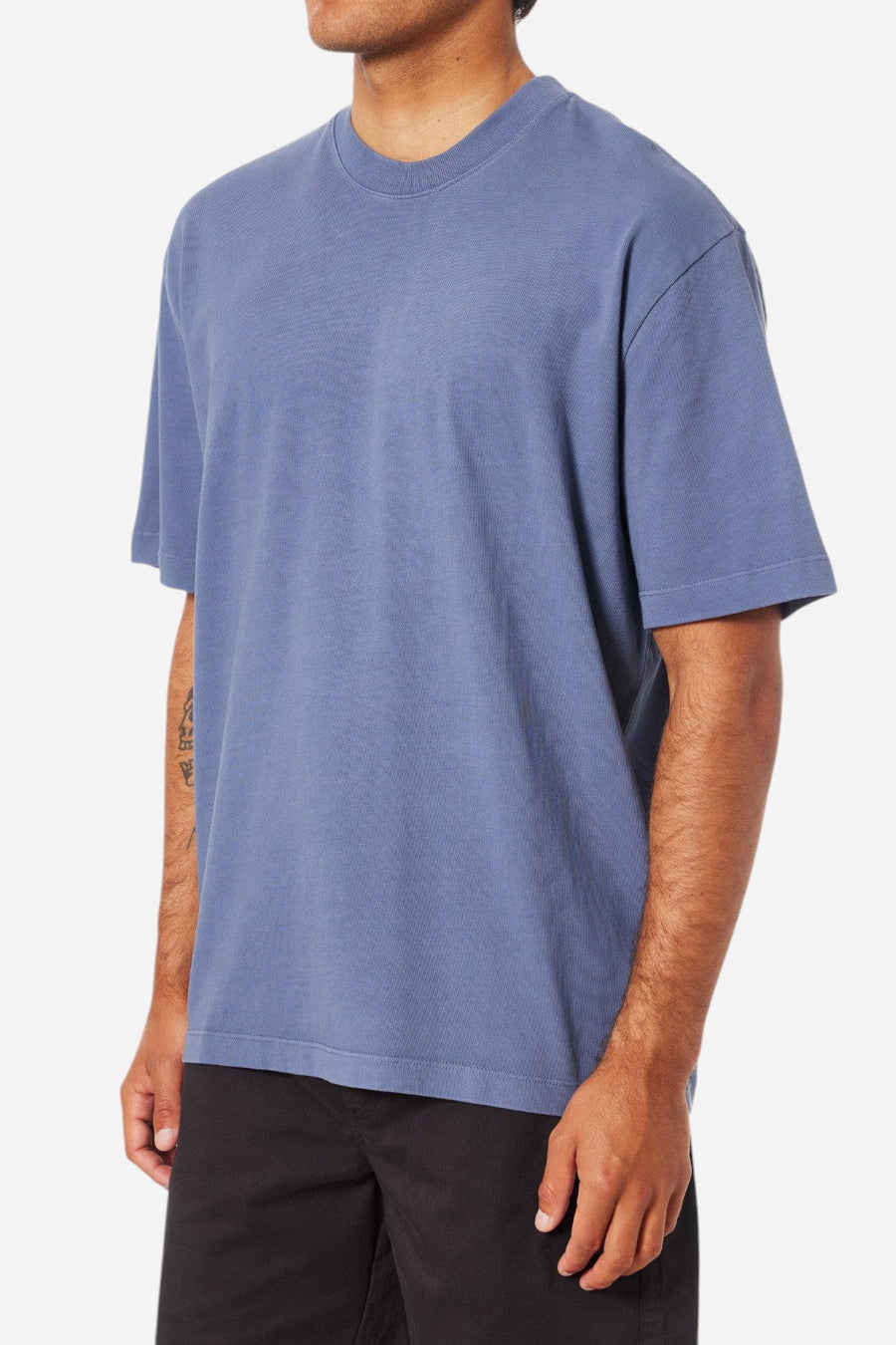 Katin Box Fit Heritage Tee in Dye Blue – side view