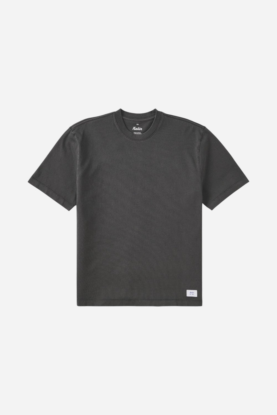 Katin Box Fit Heritage Tee in Pigment Dye Black – front view