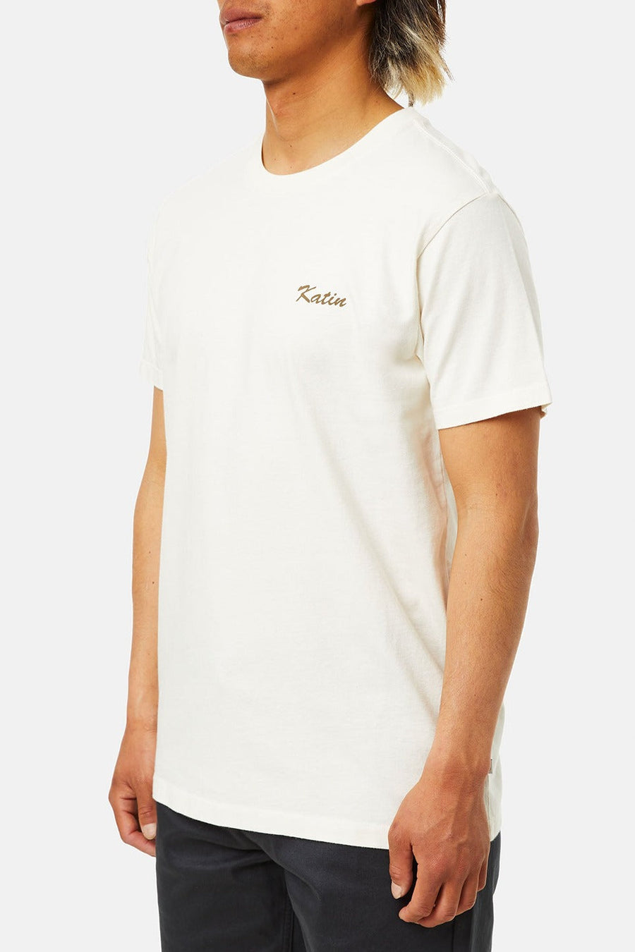 Katin Breezy Tee in Vintage White – side view