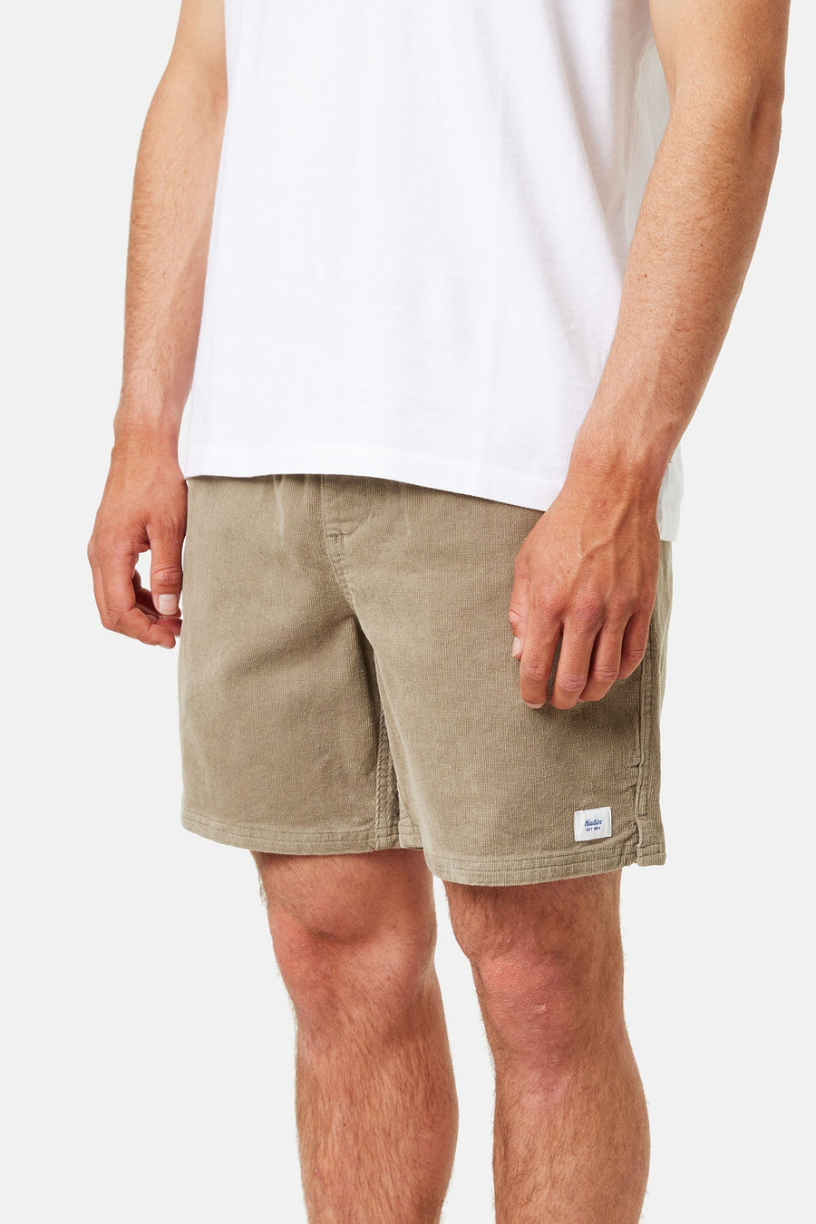 Katin Cord Local Short in Warm Gray – back view
