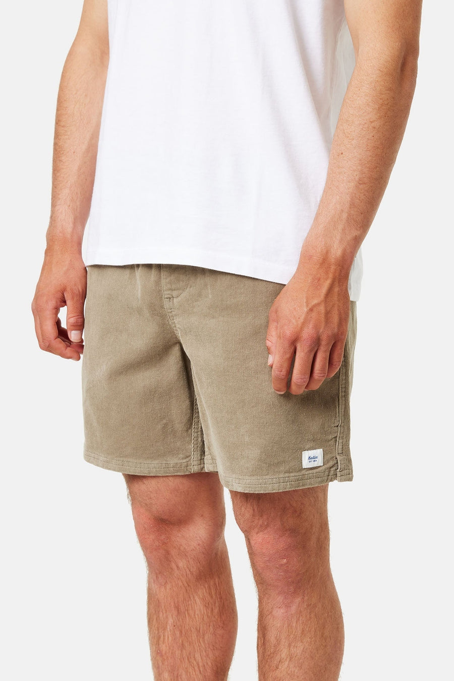 Katin Cord Local Short in Warm Gray – side view