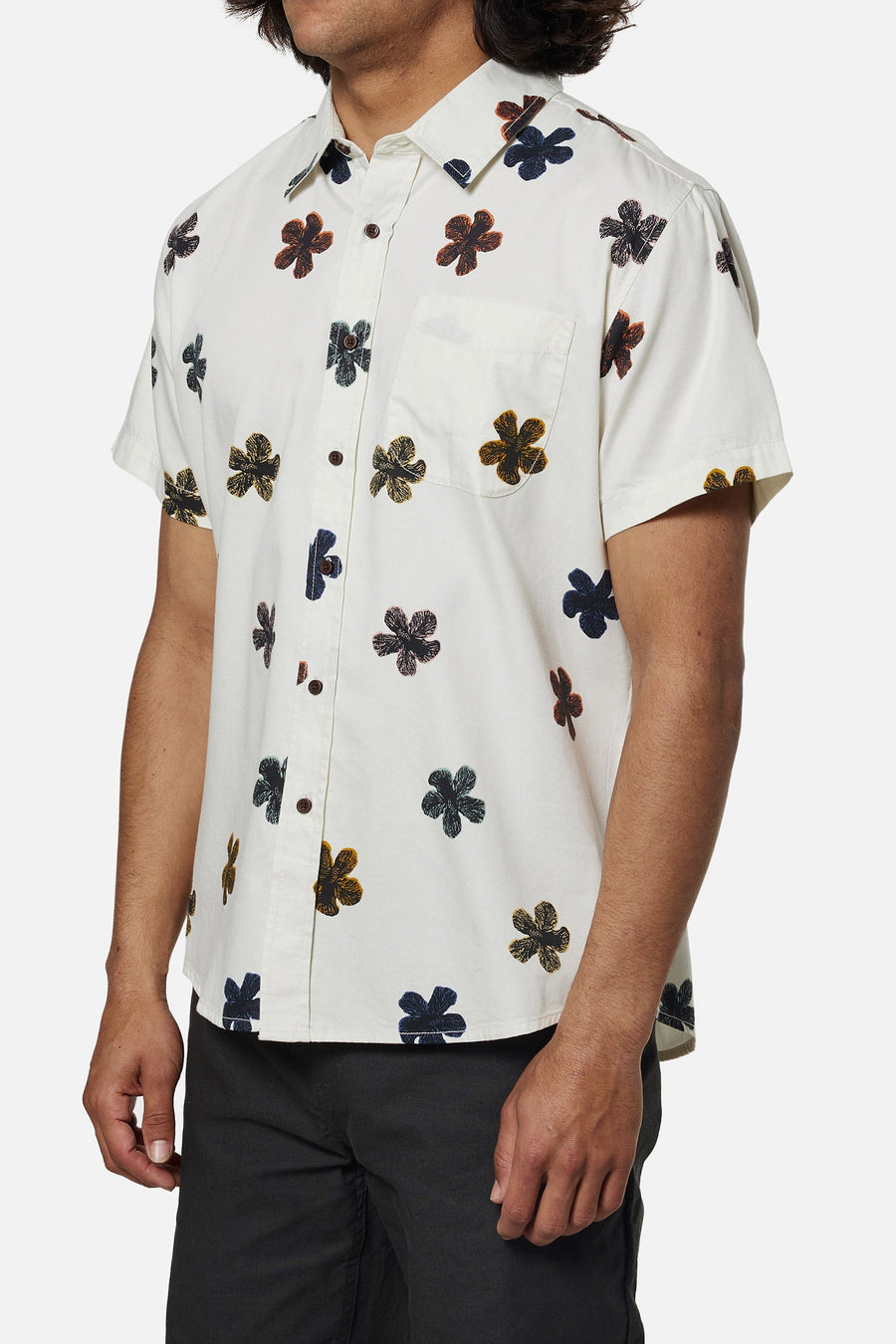 Katin Dreamboat Floral Shirt in Wool – back view
