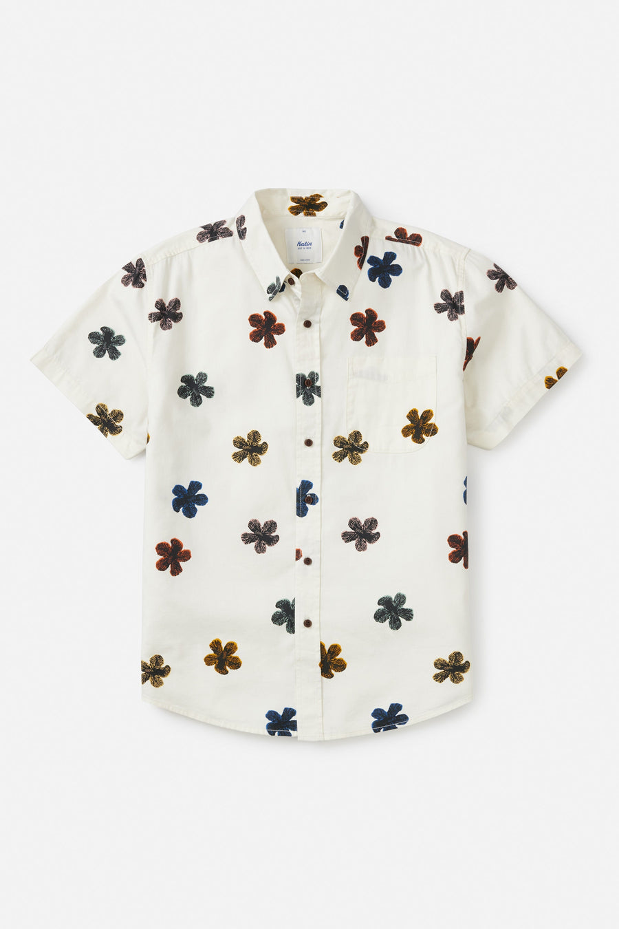 Katin Dreamboat Floral Shirt in Wool – flat lay