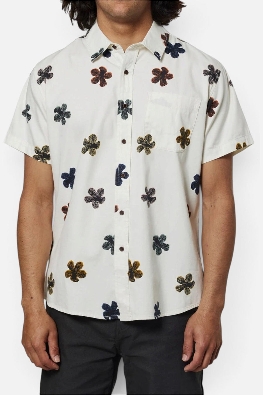 Katin Dreamboat Floral Shirt in Wool – front view