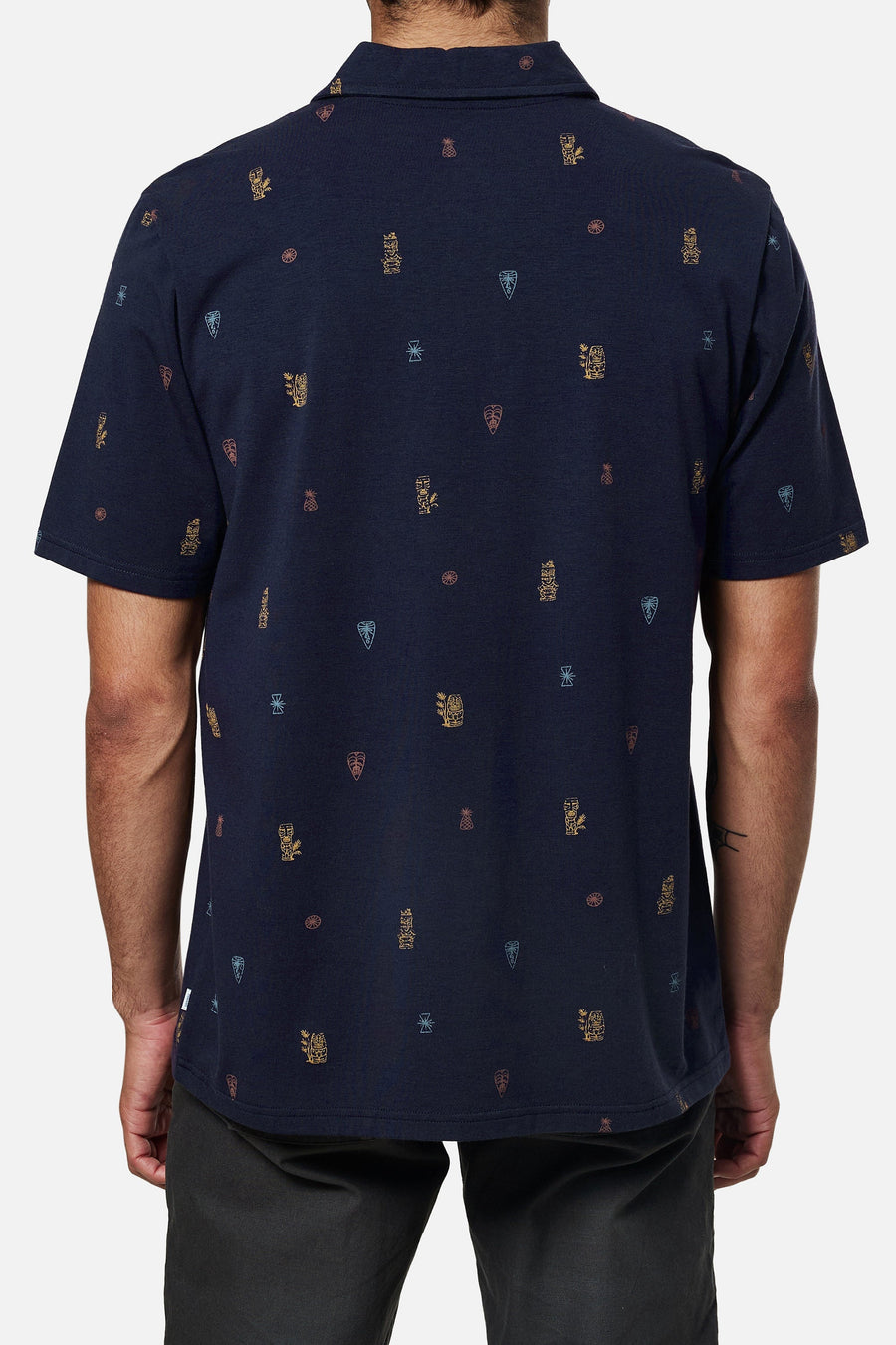 Katin Idol Print Polo Short Sleeve in Polar Navy – side view