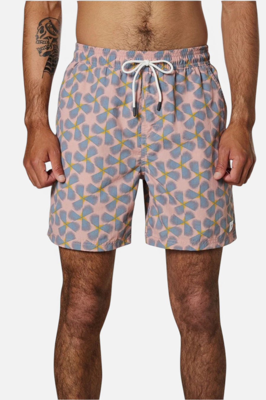 Katin Iris Volley Swim Trunks in Rose – front view