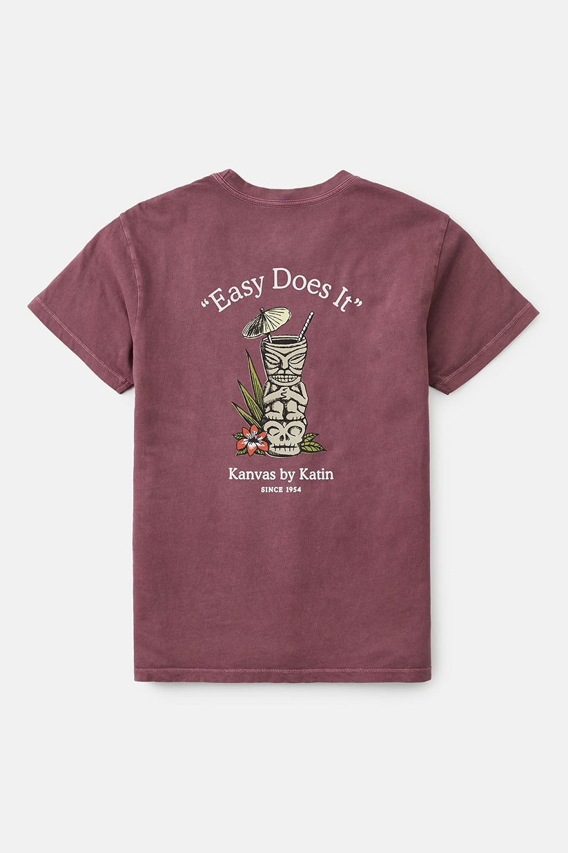 Katin Mixer Tee in Kelp Red Mineral – flat lay