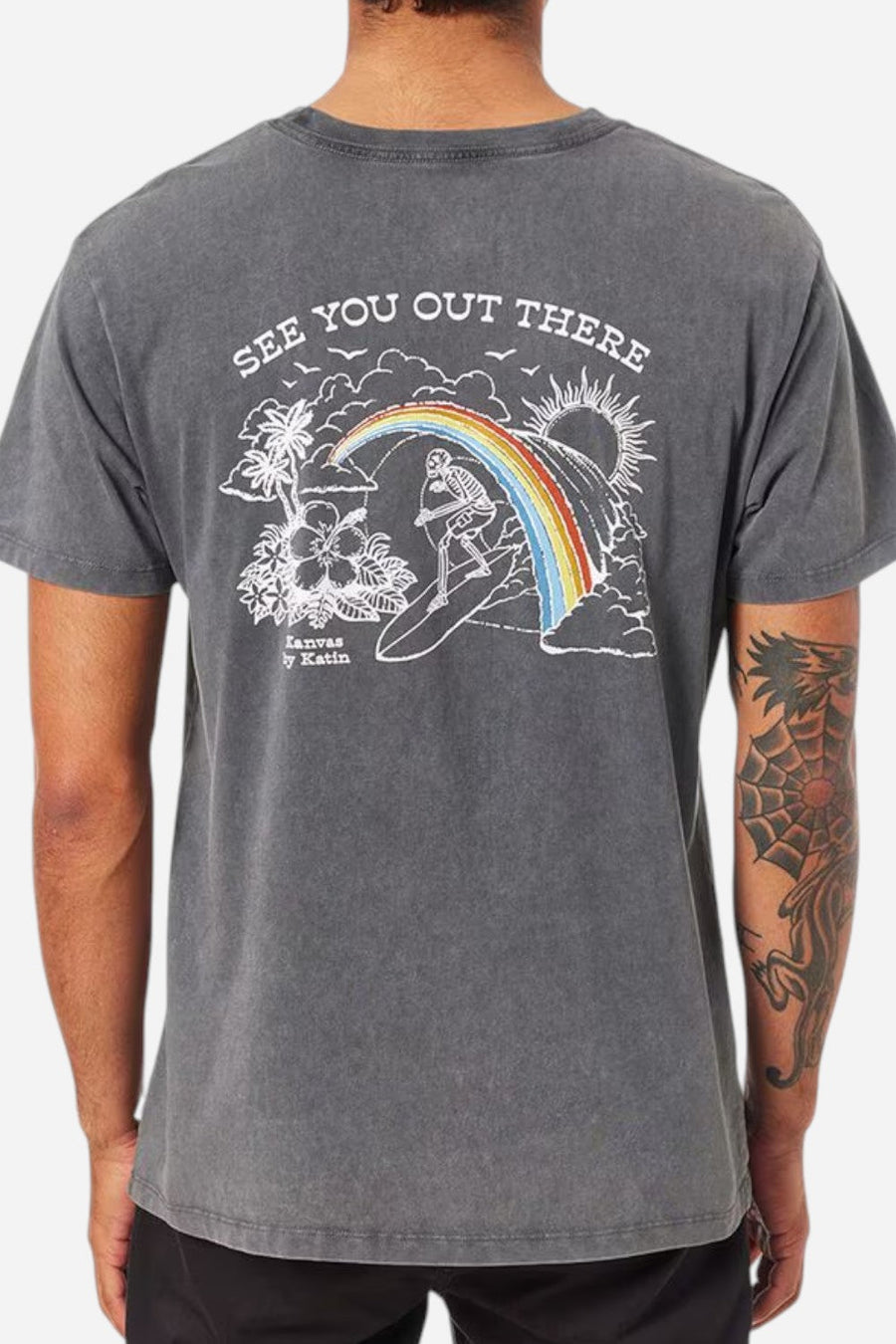 Katin Shangri-La Tee in Black Sand Wash – back view