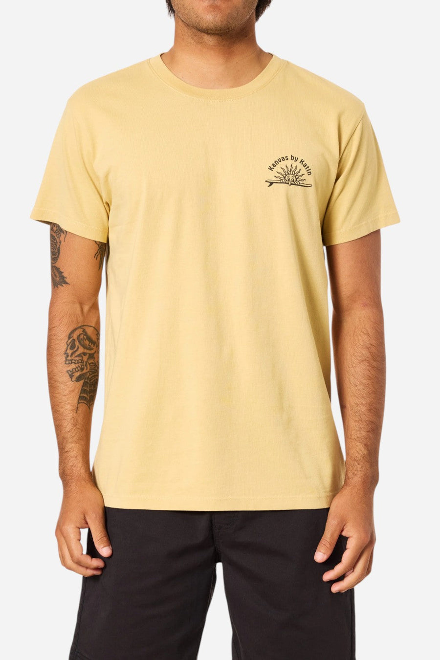 Katin Sunny Tee in Butter Sand Wash – back view