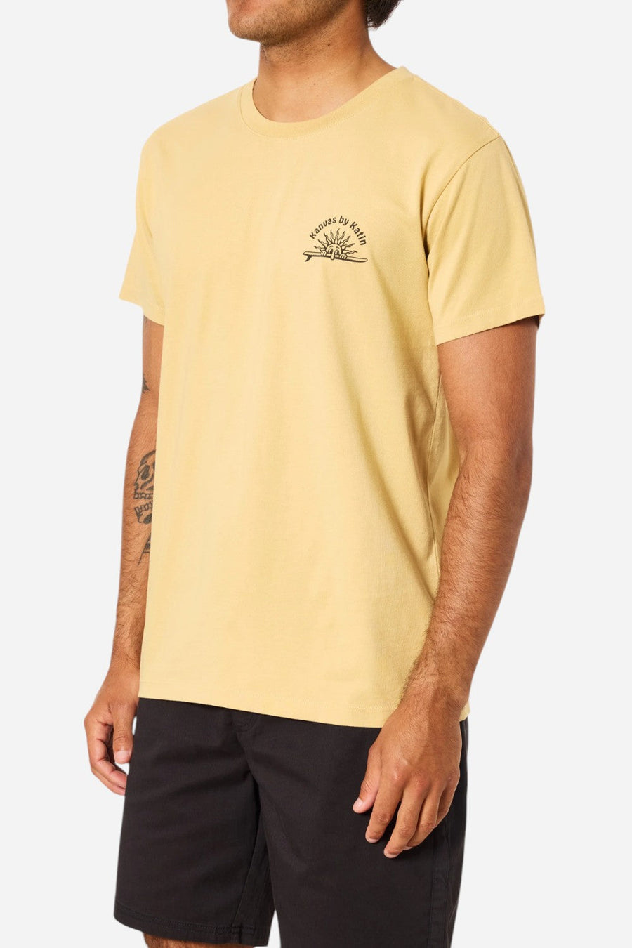 Katin Sunny Tee in Butter Sand Wash – side view
