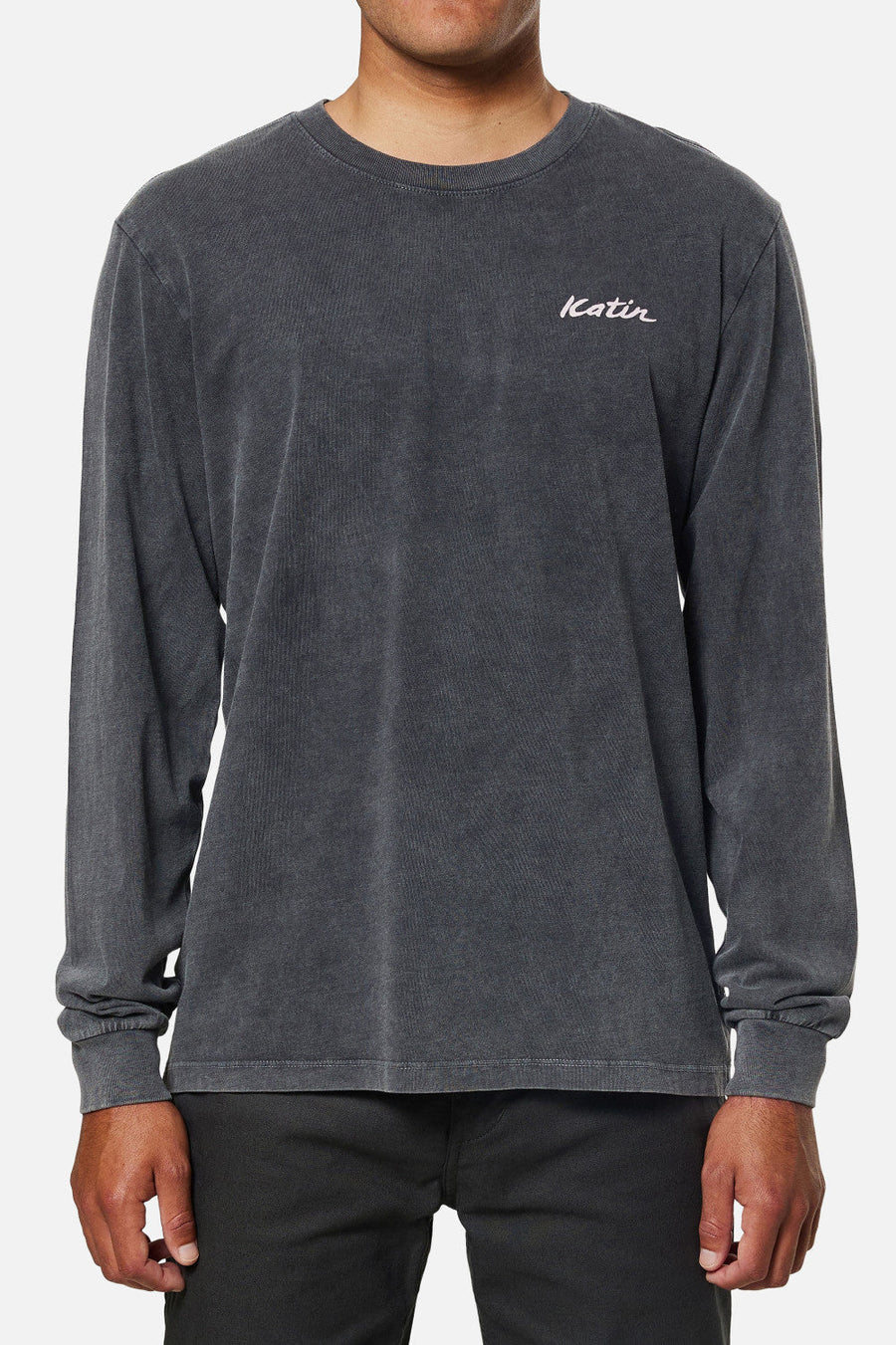 Katin Tempest Long Sleeve Tee in Black Sand Wash – back view