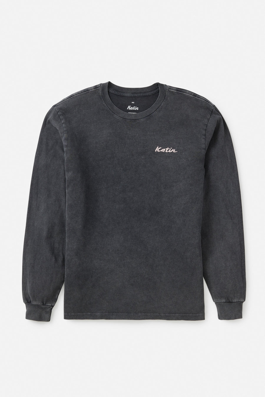 Katin Tempest Long Sleeve Tee in Black Sand Wash – side view
