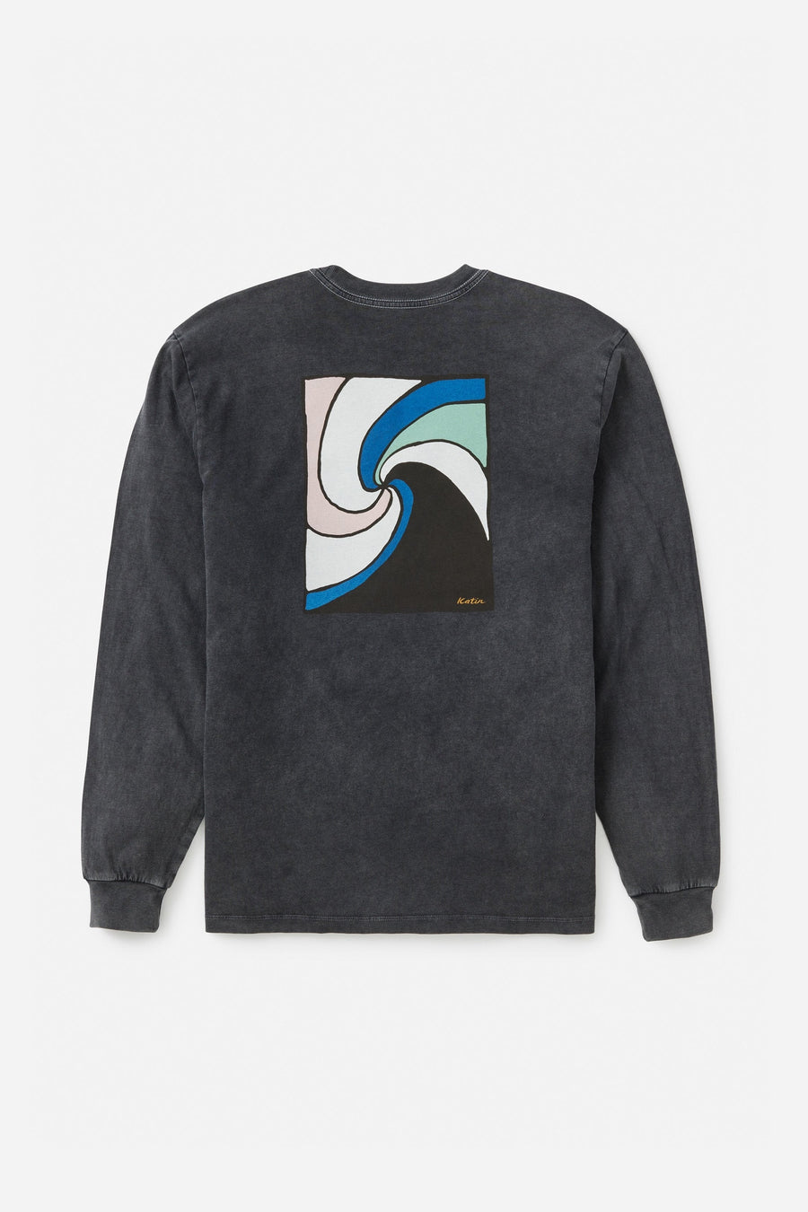Katin Tempest Long Sleeve Tee in Black Sand Wash – side view