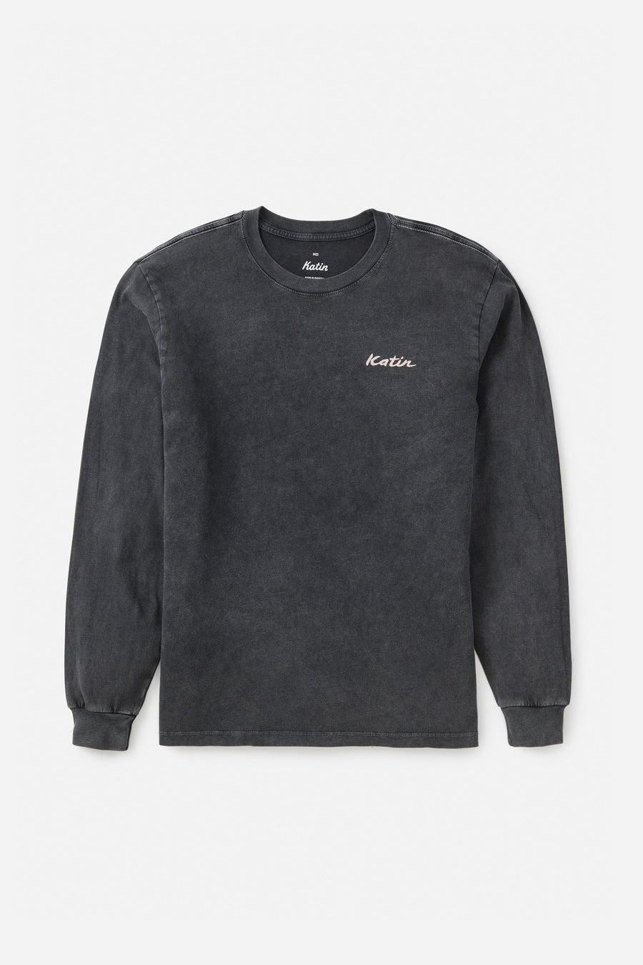 Katin Tempest Long Sleeve Tee in Black Sand Wash – side view
