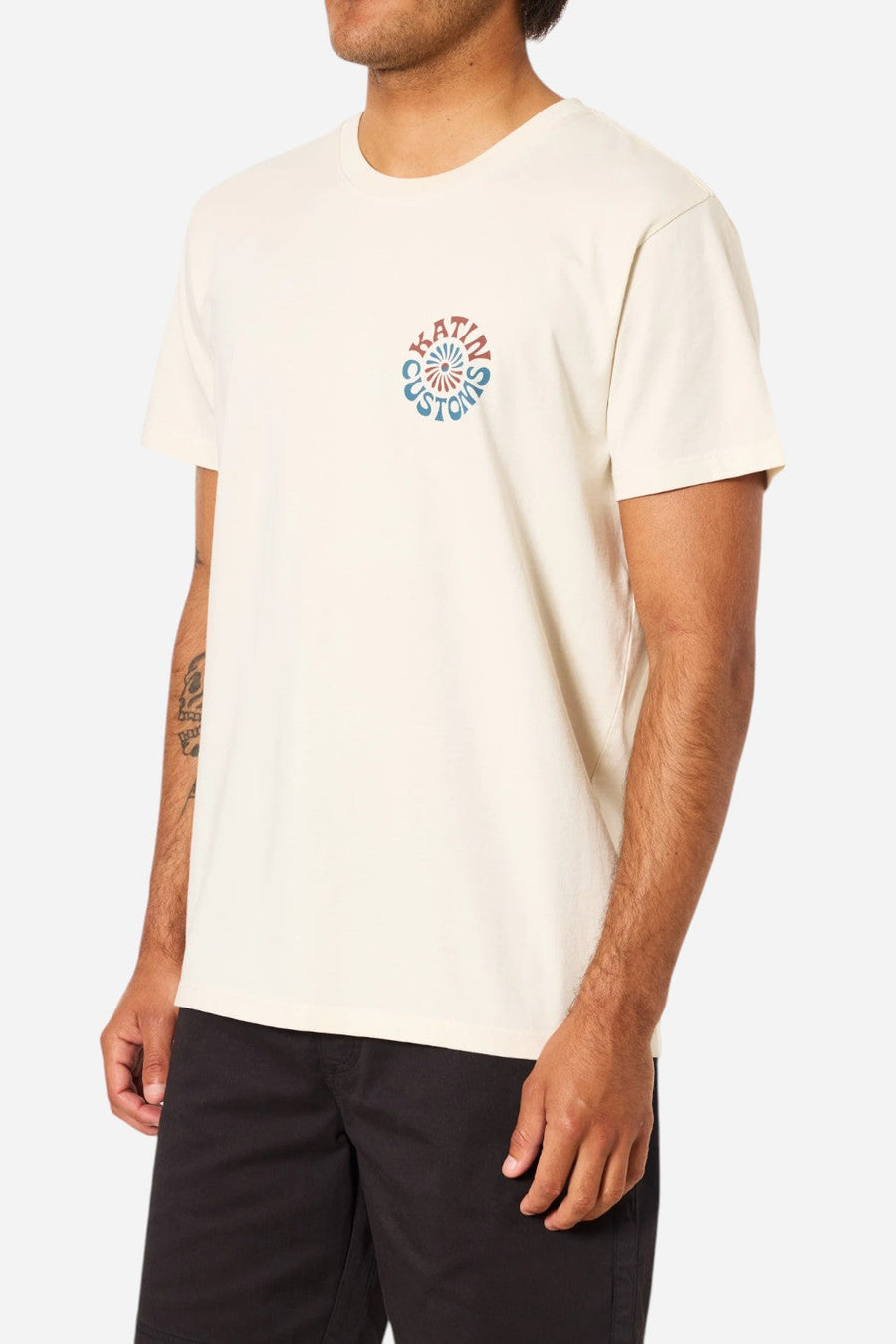 Katin Twirl Tee in Vintage White – side view