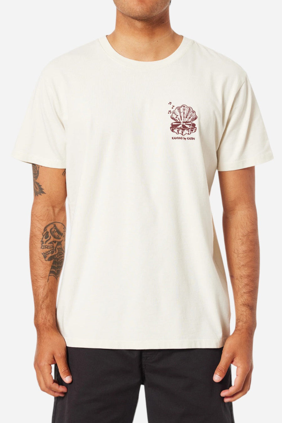 Katin Vibrations Tee in Vintage White – back view