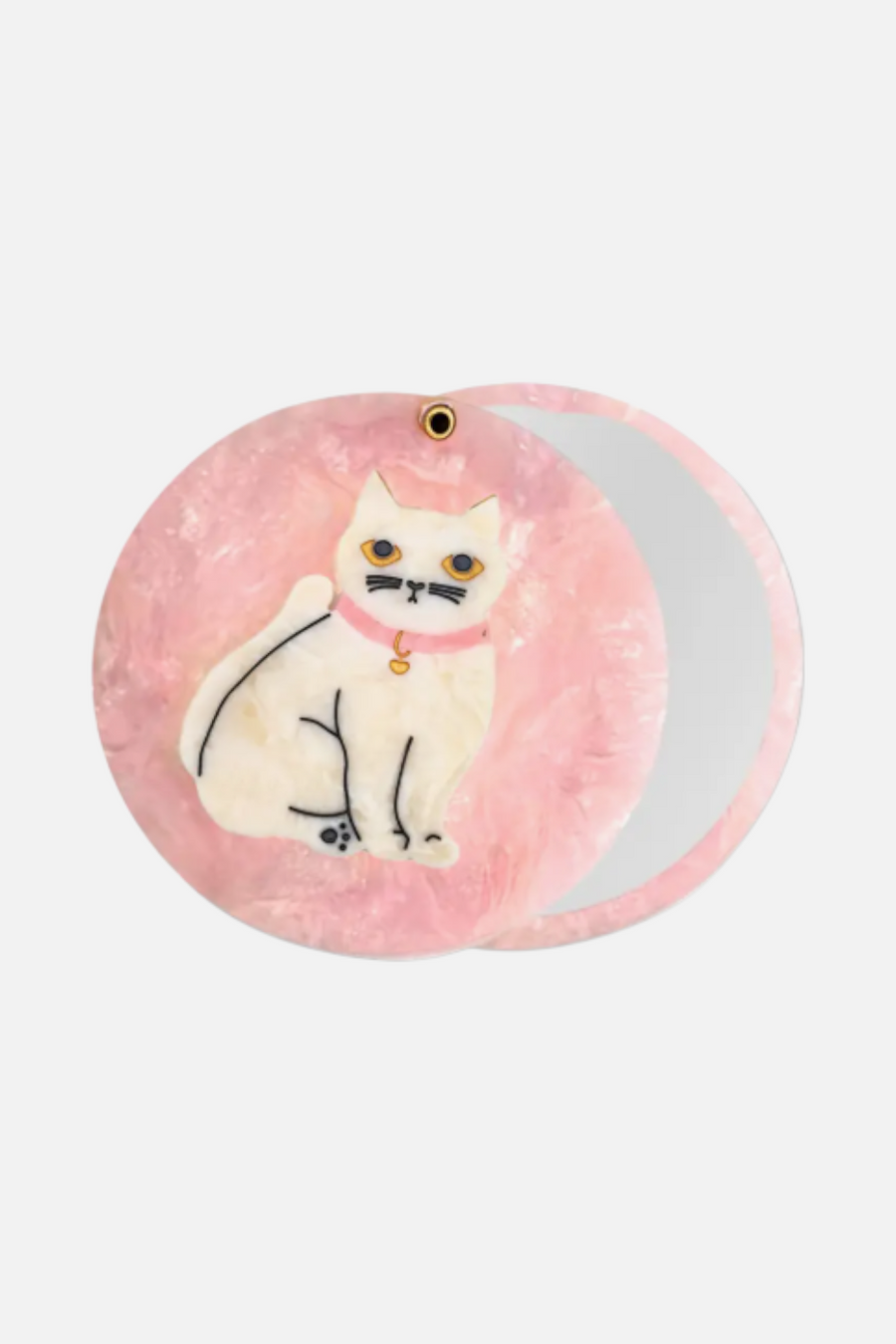 Solar Eclipse Kawaii Cat Compact Mirror