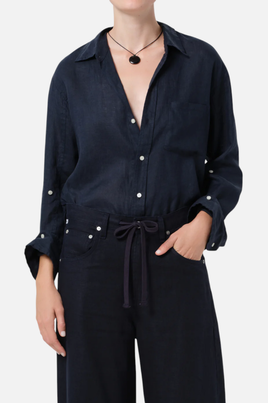 Citizens of Humanity Kayla Shrunken Shirt in True Navy