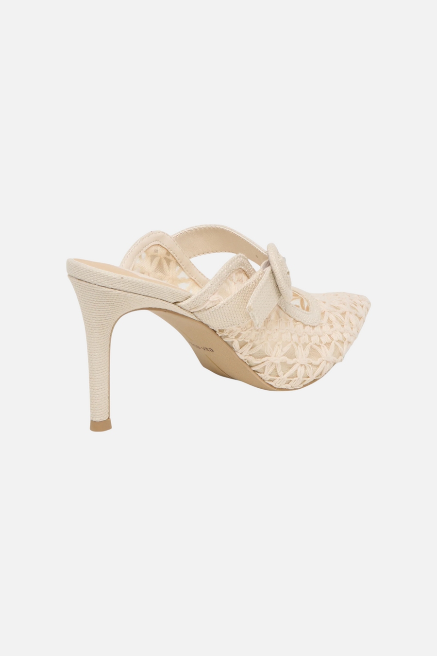 Keekee Mule Stiletto in Natural Cross Hatch Raffia – alternate