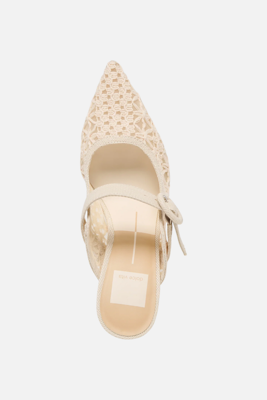 Keekee Mule Stiletto in Natural Cross Hatch Raffia – detail