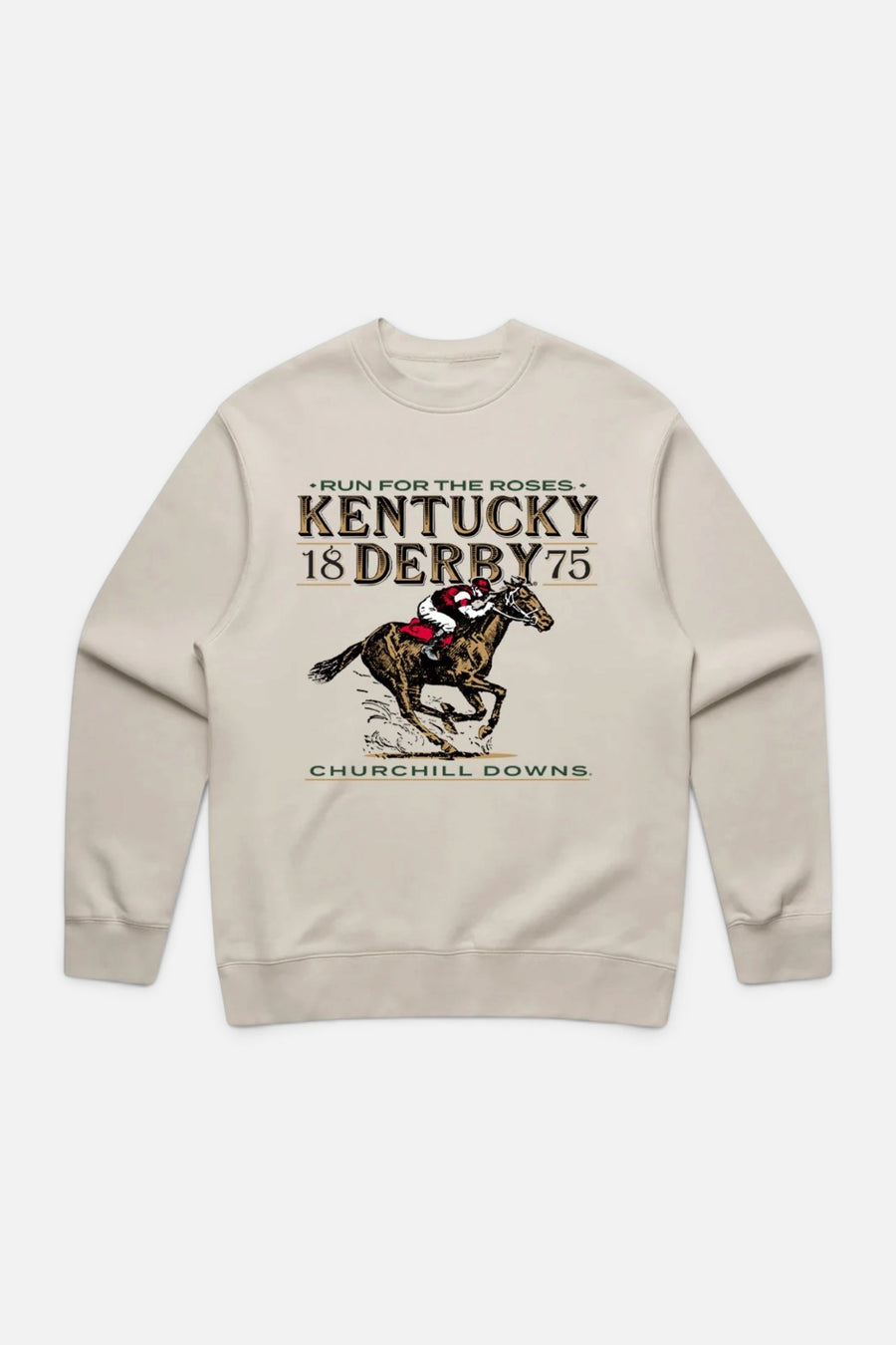 Kentucky Derby 152 "Big Stride" Tan Sweatshirt – front view
