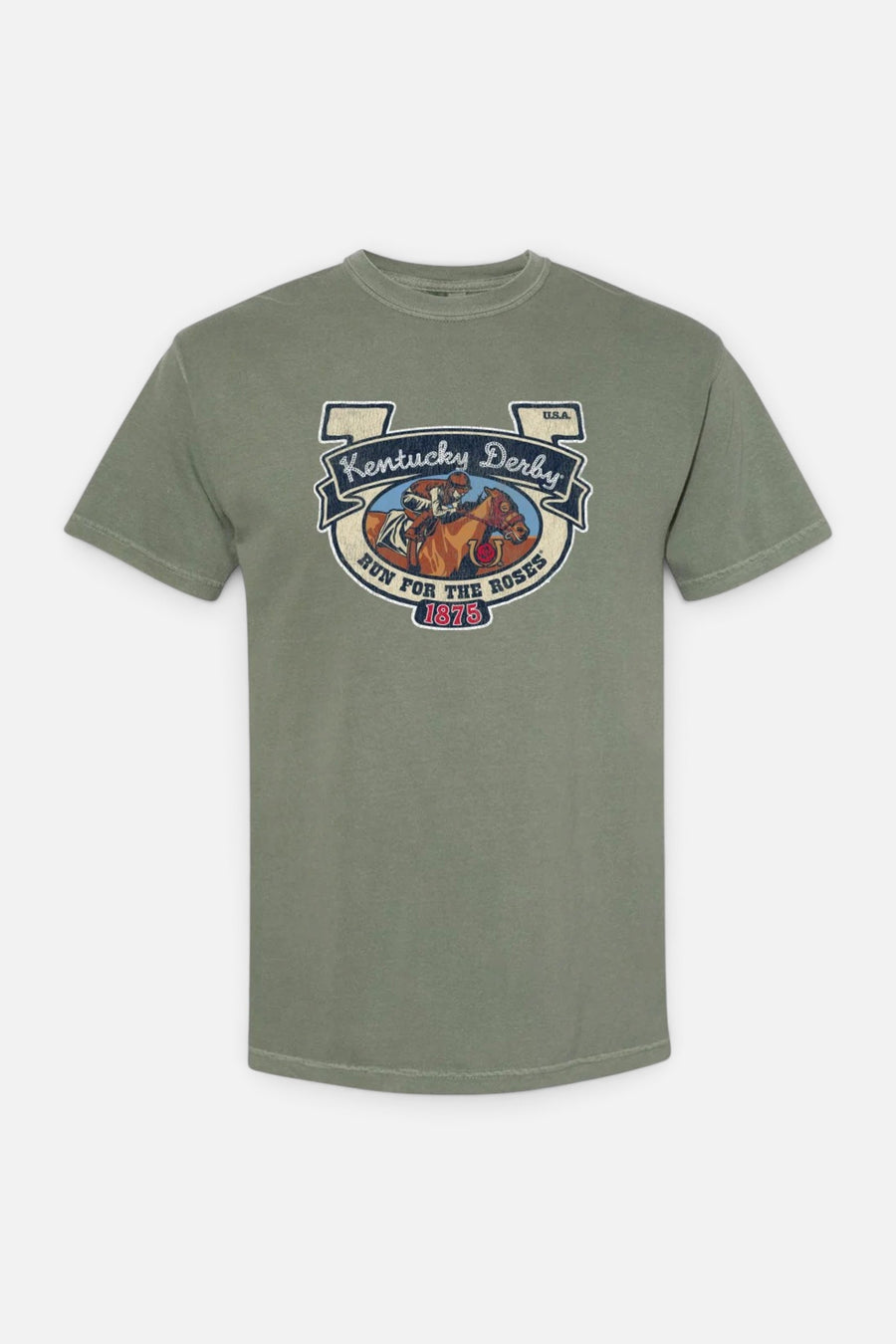 Kentucky Derby 152 "Horseshoe" Green Tee – front view
