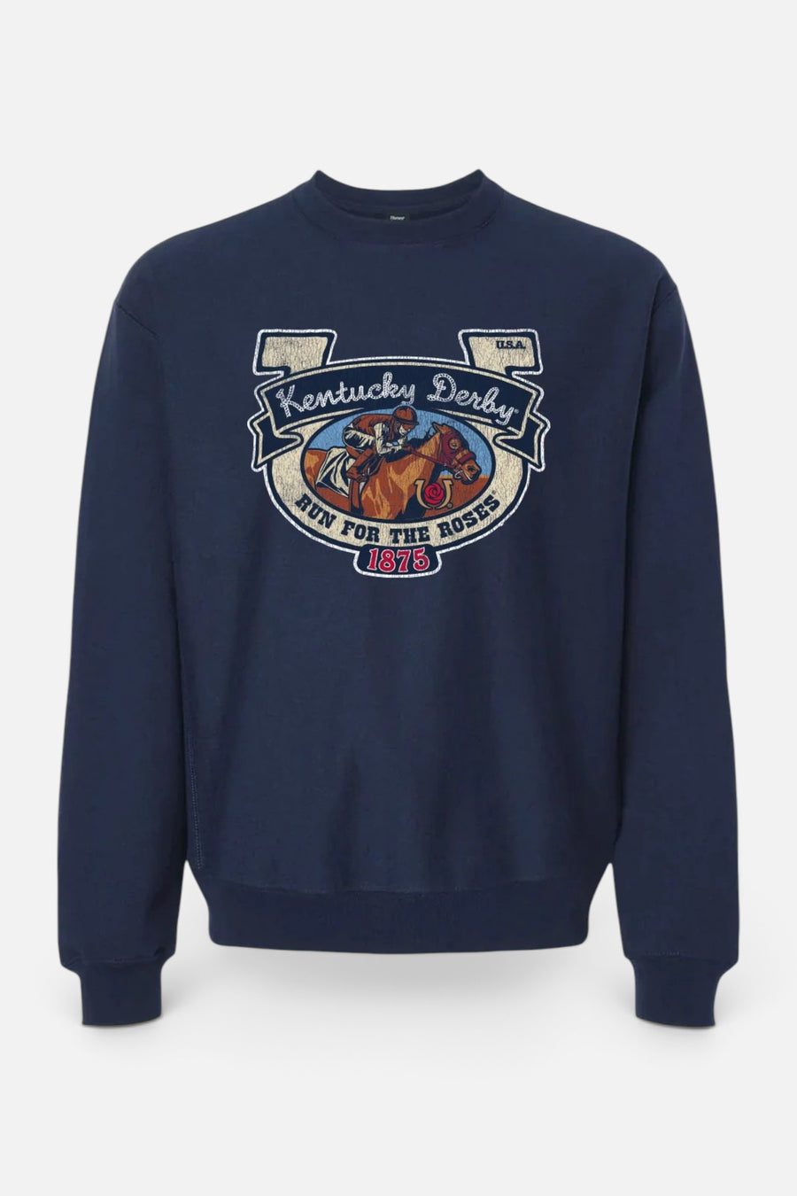 Kentucky Derby 152 "Horseshoe" Navy Sweatshirt – front view