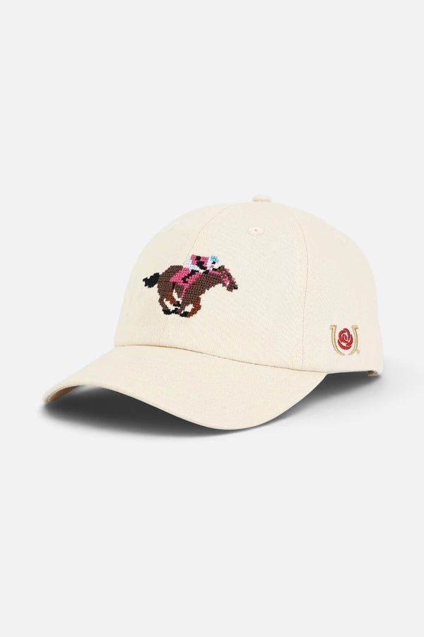 Kentucky Derby Needlepoint Cap