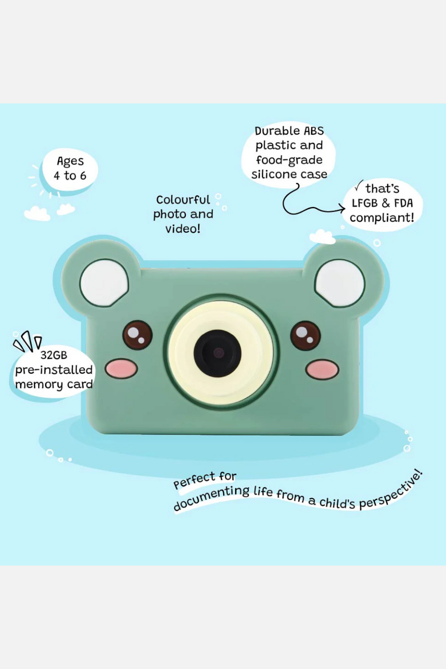 Kidamento Mikayo The Bear Digital Camera – side view