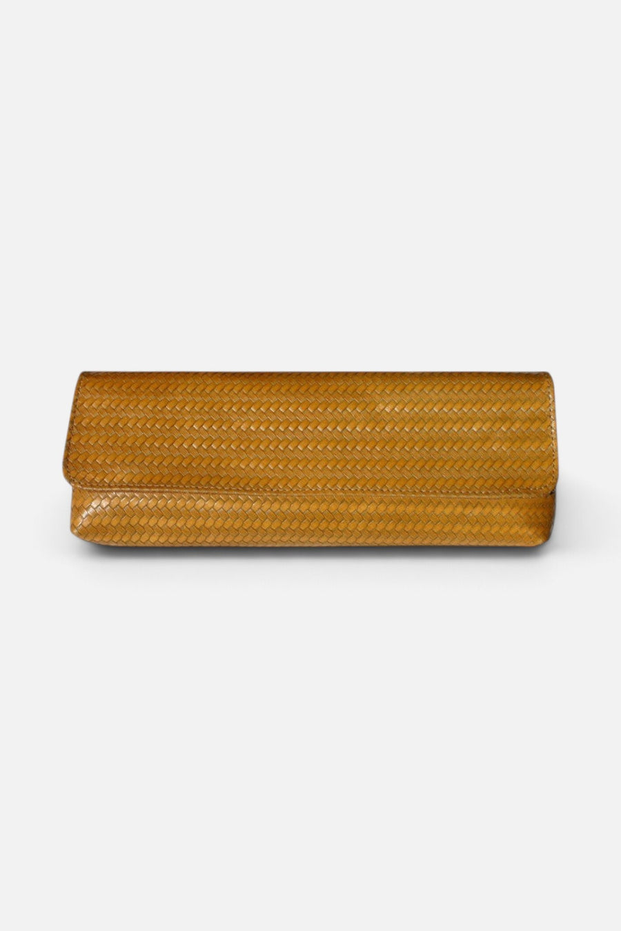 Kim White Baguette Clutch - Burnt Orange – side view