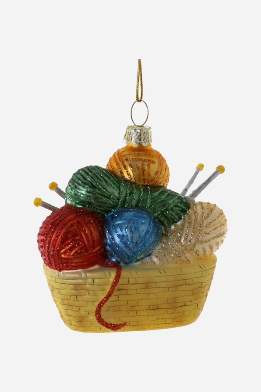 Knit Happens Glass Ornament – front view
