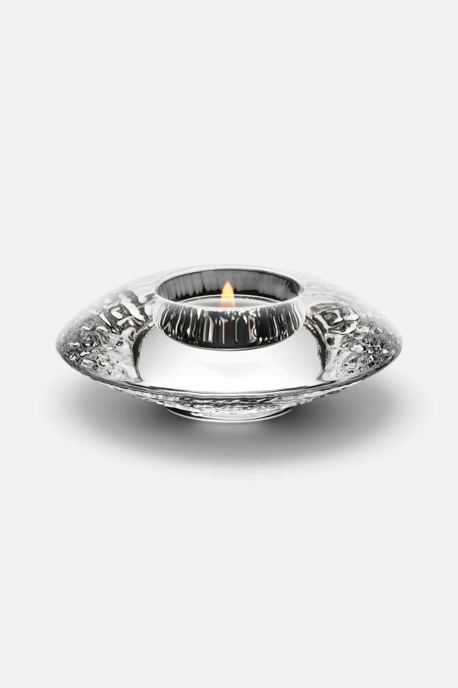 Kosta Boda Orrefors Discus Votive In Clear – front view