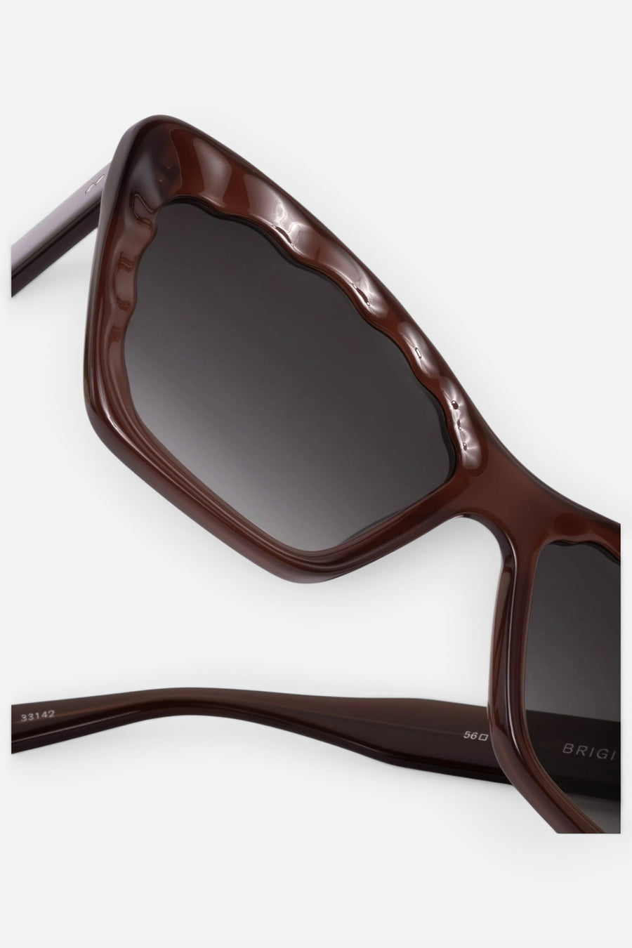 Krewe Brigitte Sunglasses in Espresso – detail
