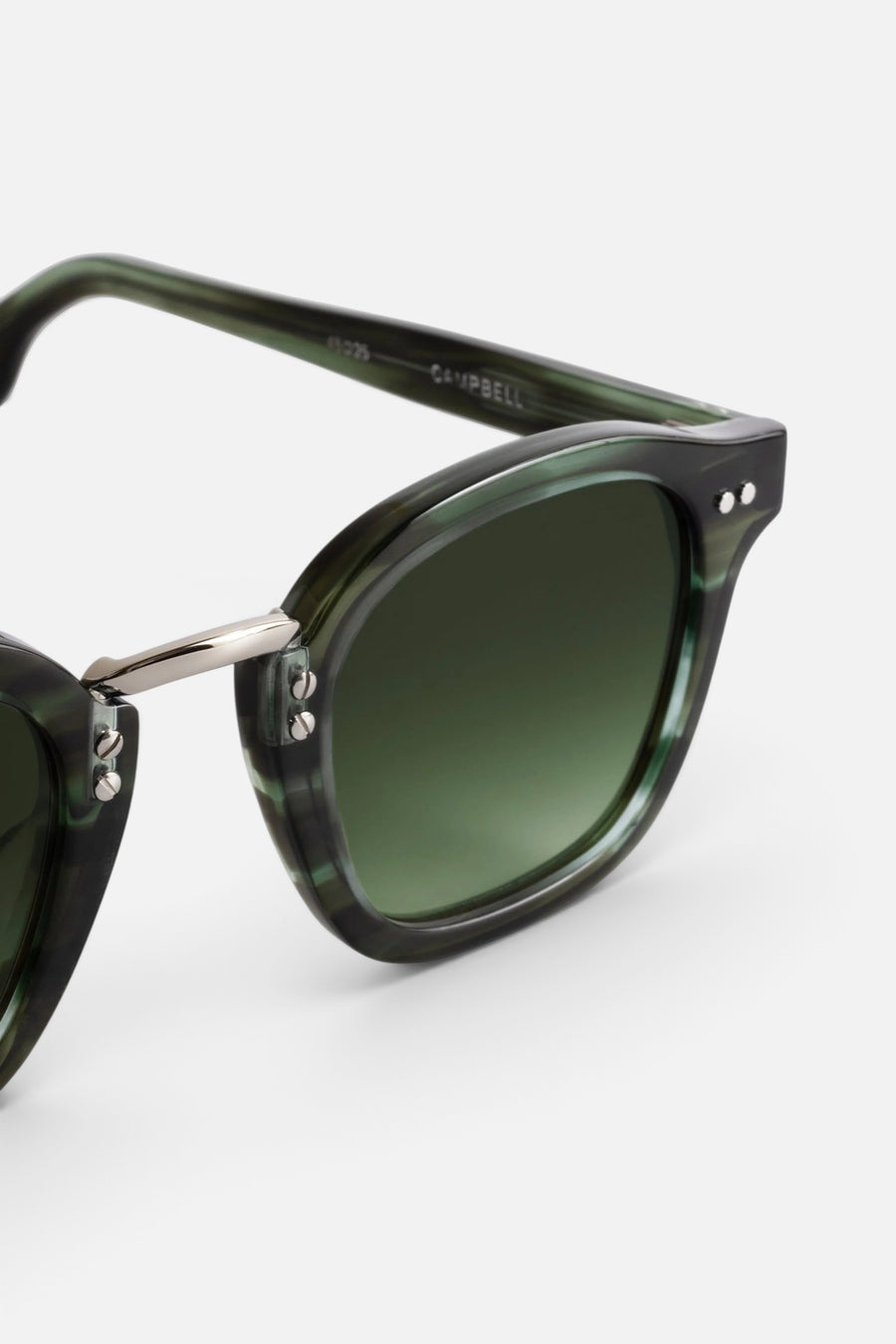 Krewe Campbell Sunglasses in Reed + Silver – detail
