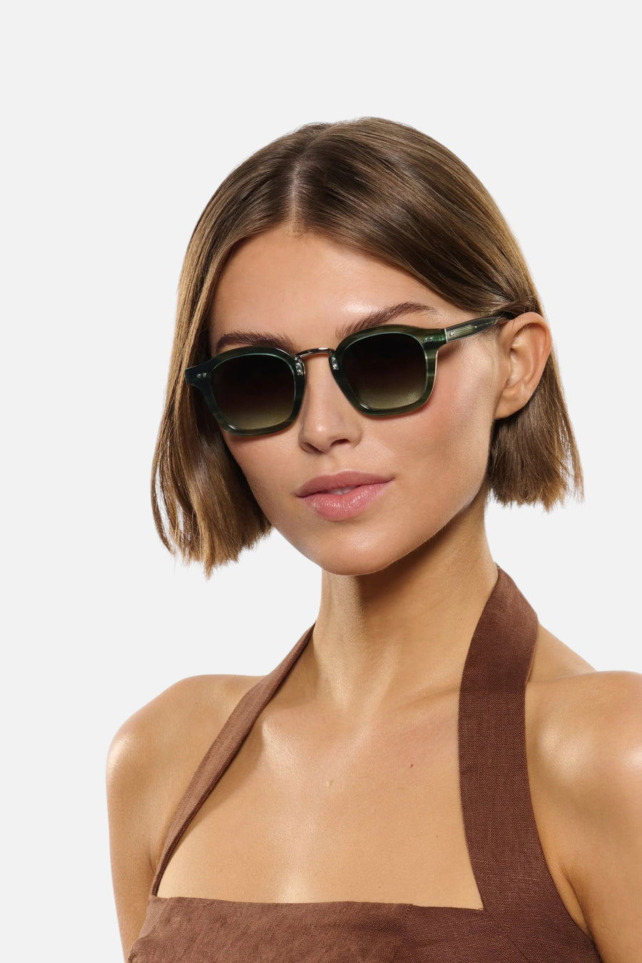 Krewe Campbell Sunglasses in Reed + Silver – side view