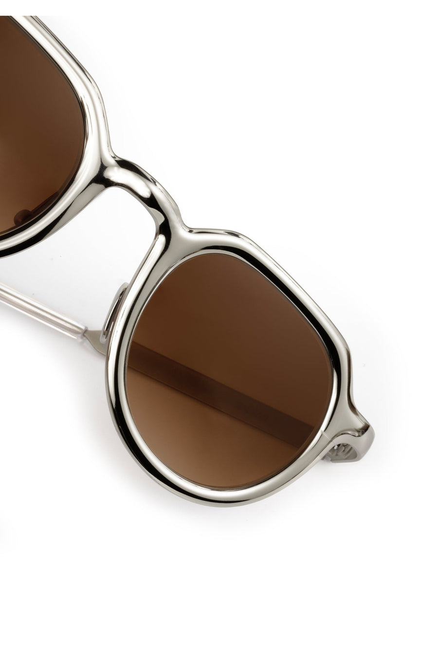Krewe Galvan Sunglasses in Silver Chroma + Crystal – detail