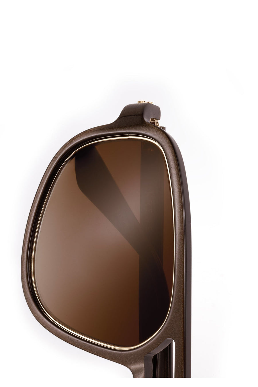 Krewe Jordan Sunglasses in Bronze Metallic + 12K – detail