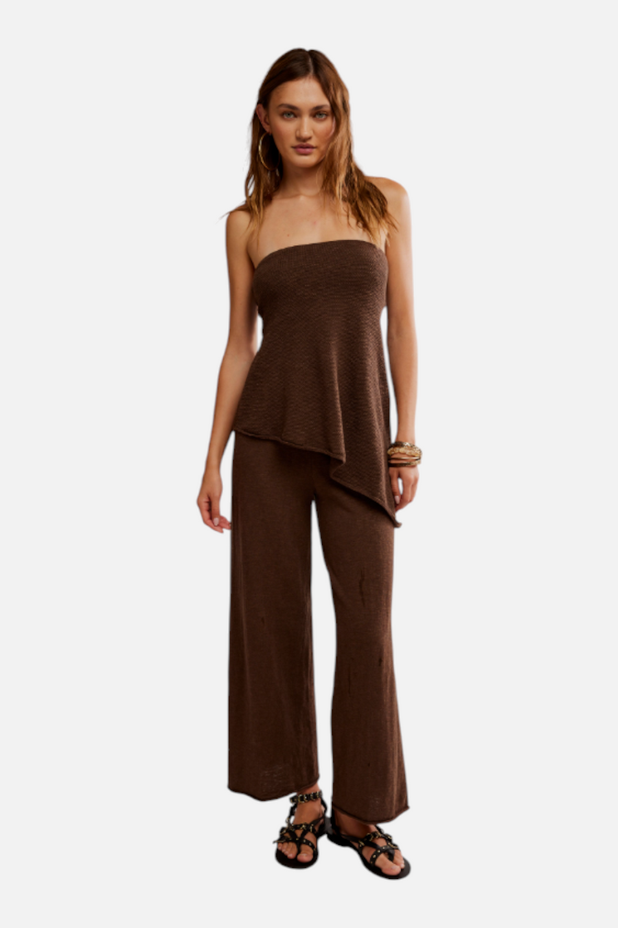 Free People Women's Krista Cotton-Linen Sweater Set in Carafe