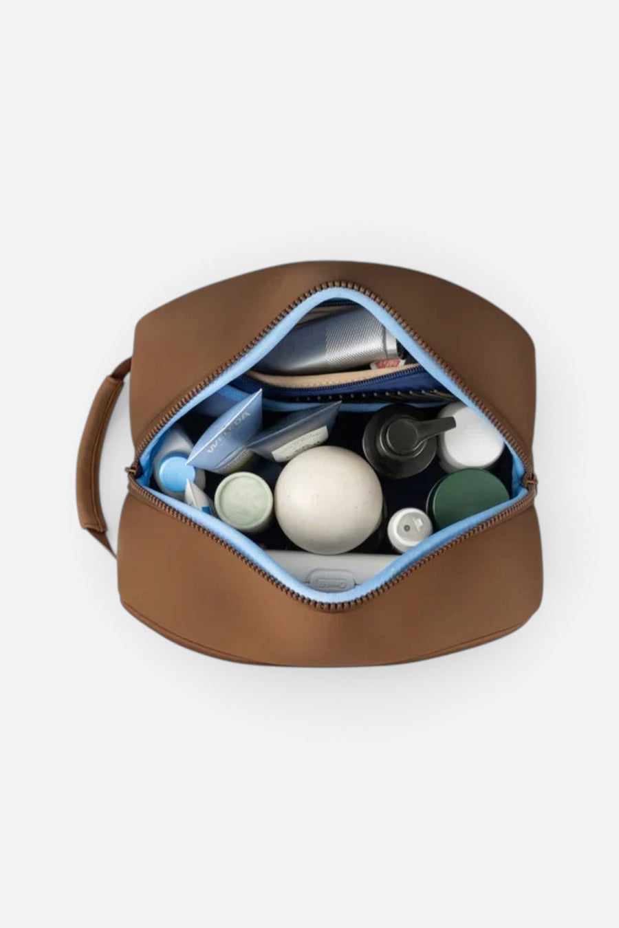 Kusshi Neoprene Dopp Kit in Chocolate Brown – detail