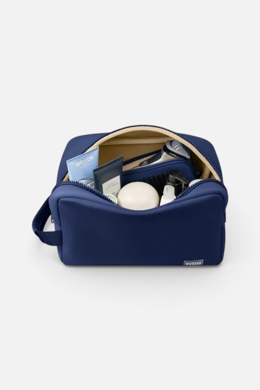Kusshi Neoprene Dopp Kit in Navy – back view
