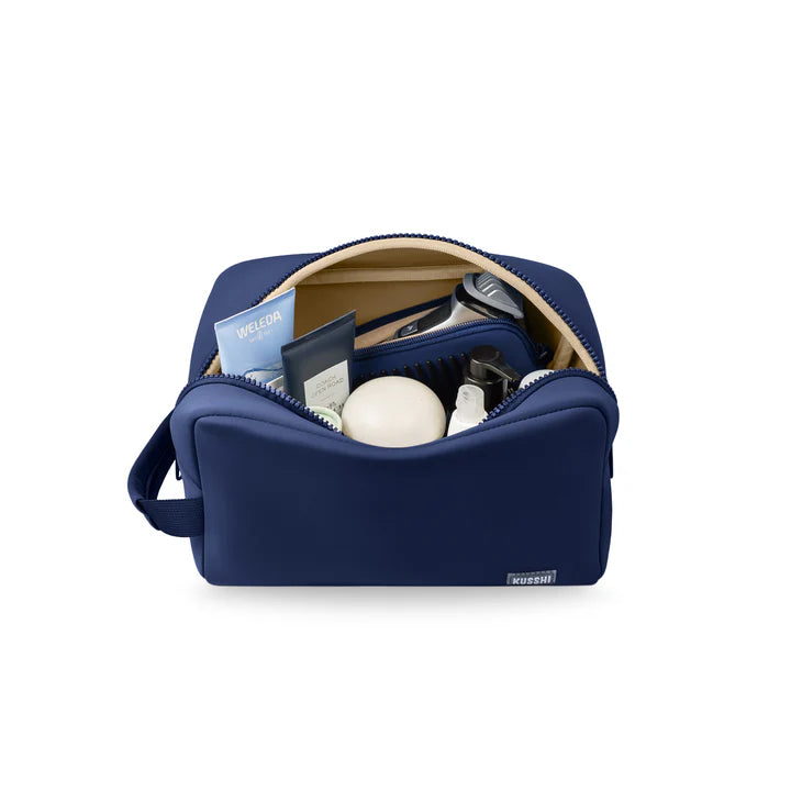 Kusshi Neoprene Dopp Kit in Navy – back view