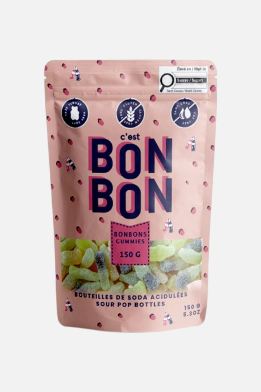 La Boite A Bonbons Sour Pop Bottles Gummy Bag – front view
