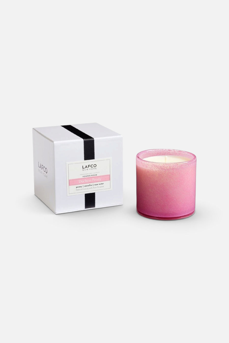 LAFCO Duchess Peony Signature Candle Powder Room – back view