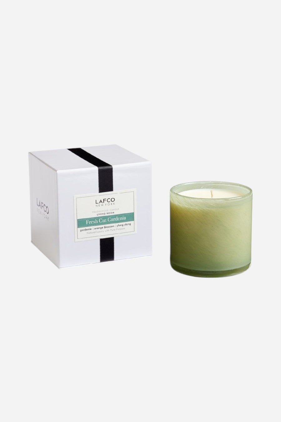 Lafco Fresh Cut Gardenia Candle Living Room Collection, 15.5 Oz – back view