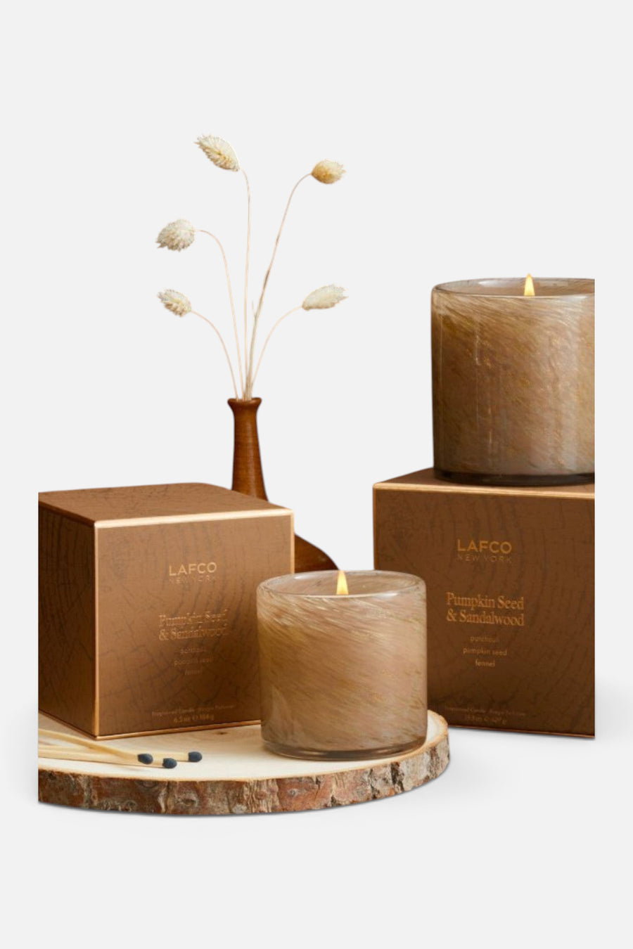 Lafco Pumpkin Seed & Sandalwood Classic Candle – side view